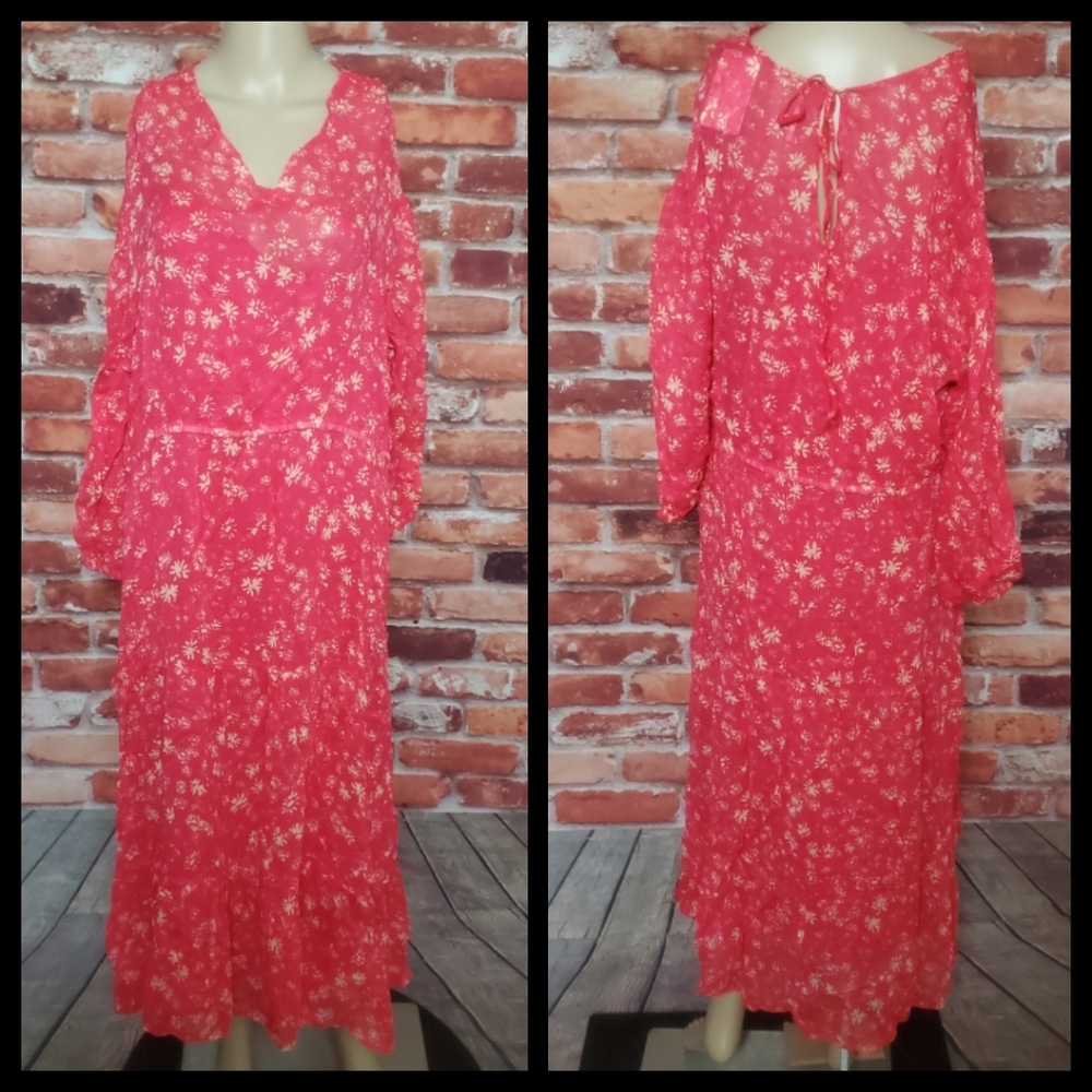 Free People Pink Wall Flower Dress S/M NWT - Picture 3 of 3